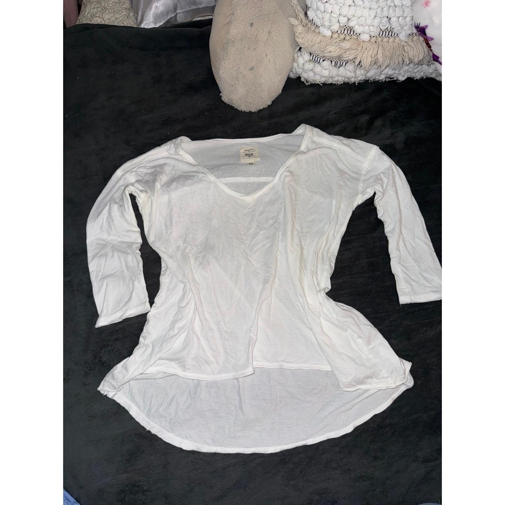 Billabong Essentials White Long Sleeve V-Neck Top XS